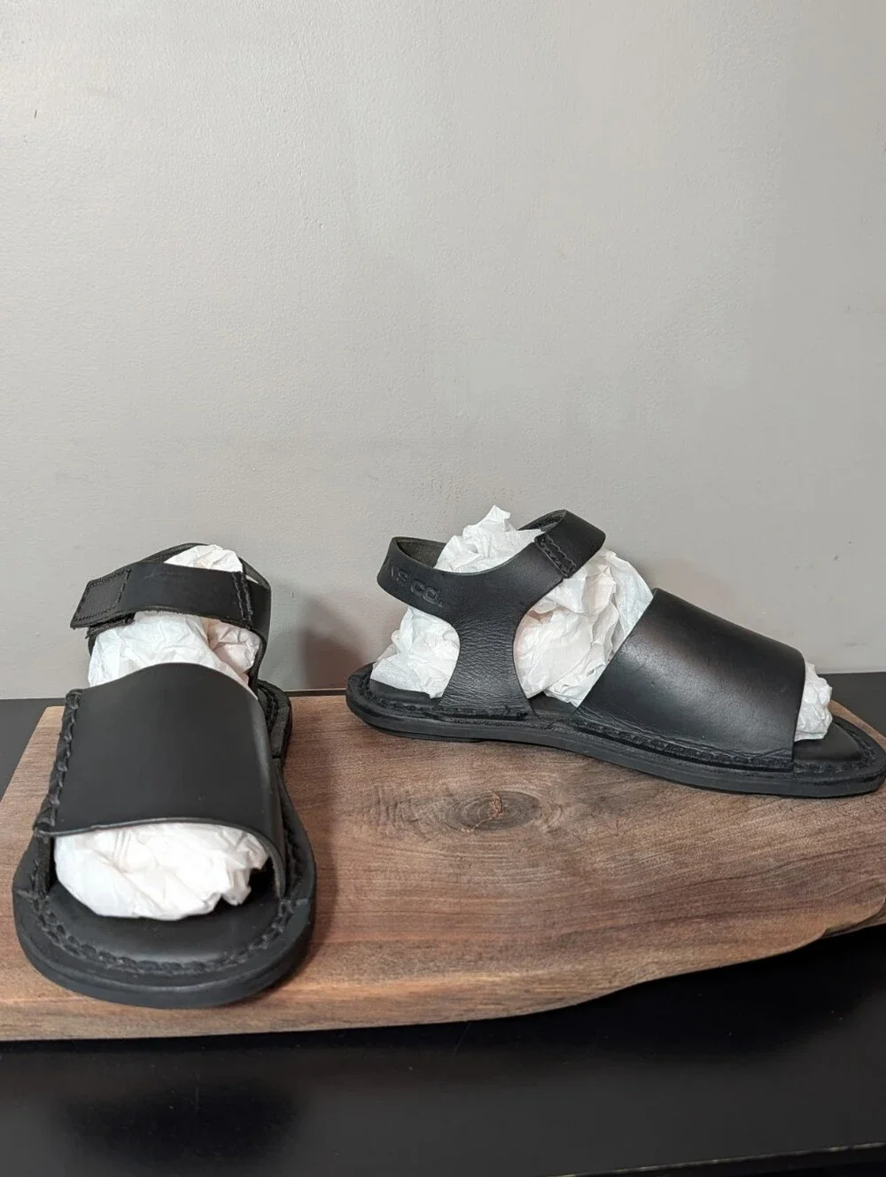 Polo by Ralph Lauren Polo Jeans Co Vintage Black Men's Leather Strap Sandals